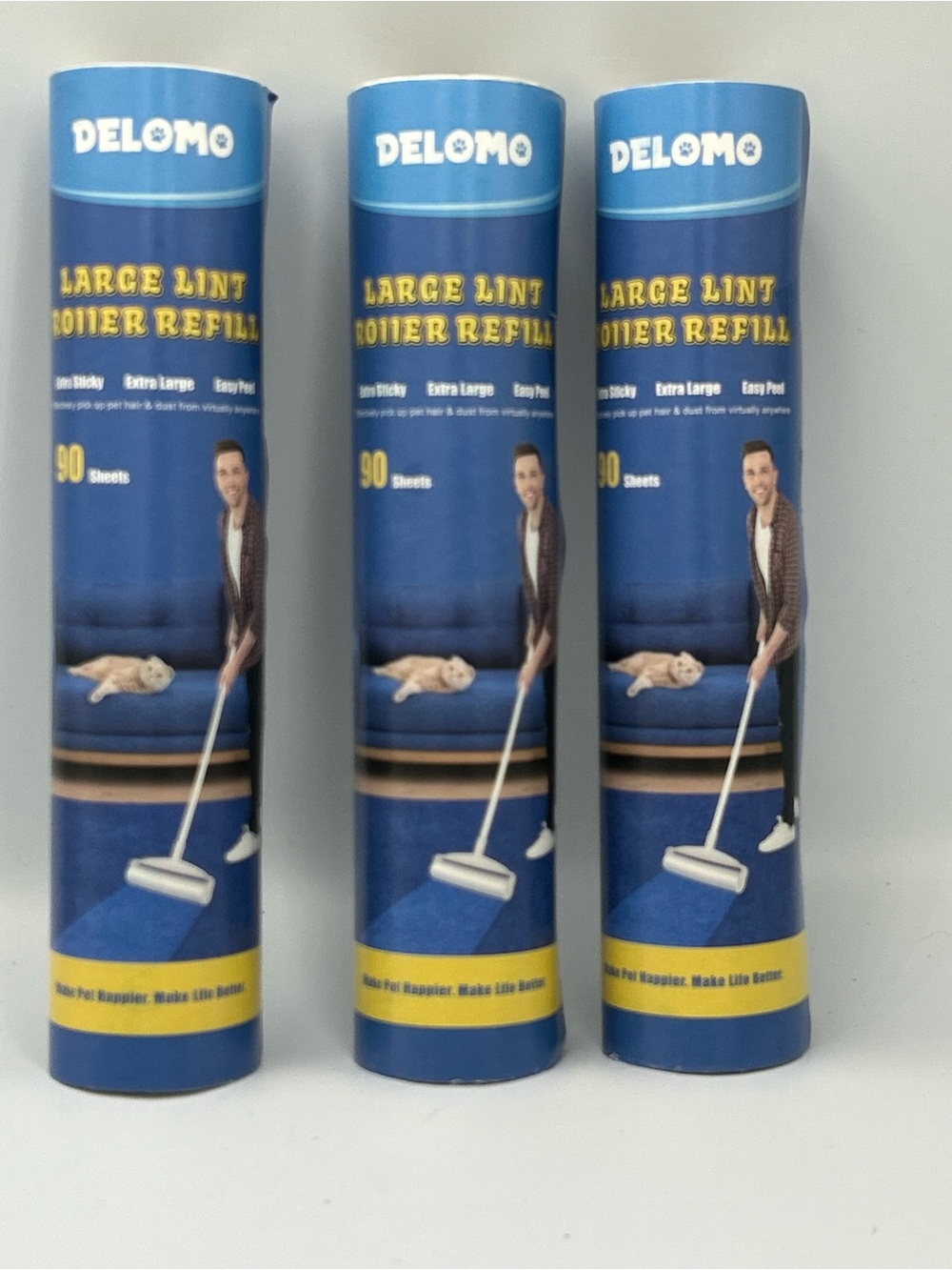 Delomo Large Lint Roller Refills, designed with an extra-wide